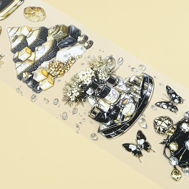 Tape Roll Set《Luxury Black Gold》4 PET Rolls