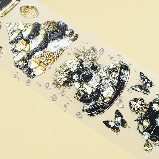 Tape Roll Set《Luxury Black Gold》4 PET Rolls