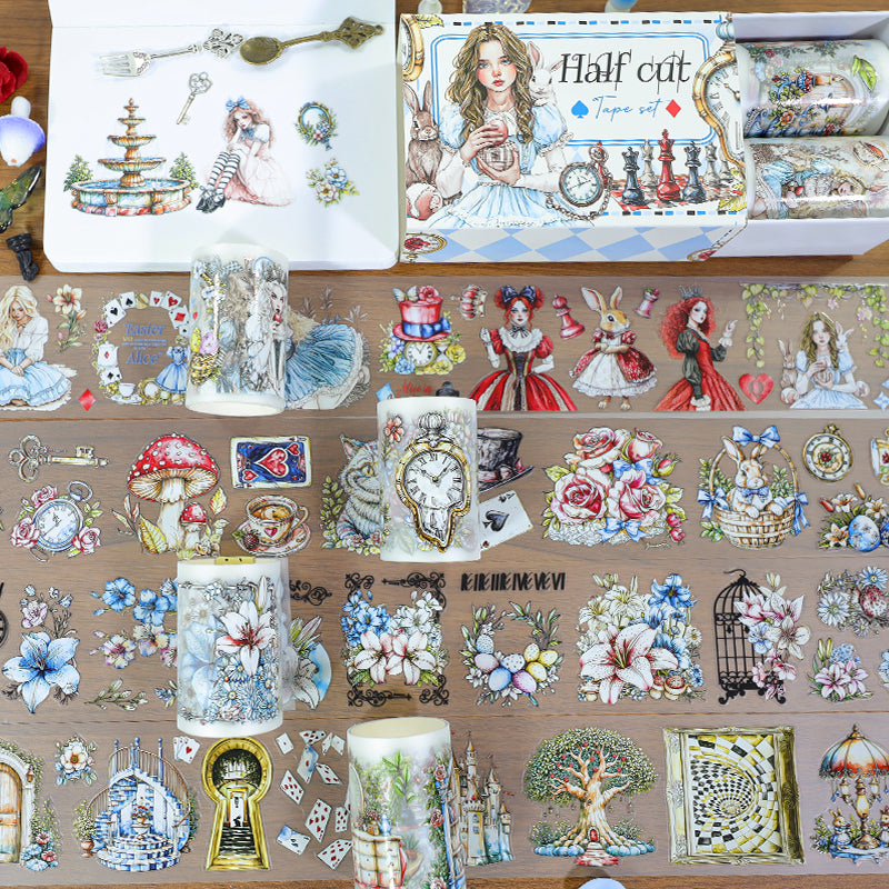 Tape Roll Set 《Fairy Blue Alice》PET Tape 4 rolls