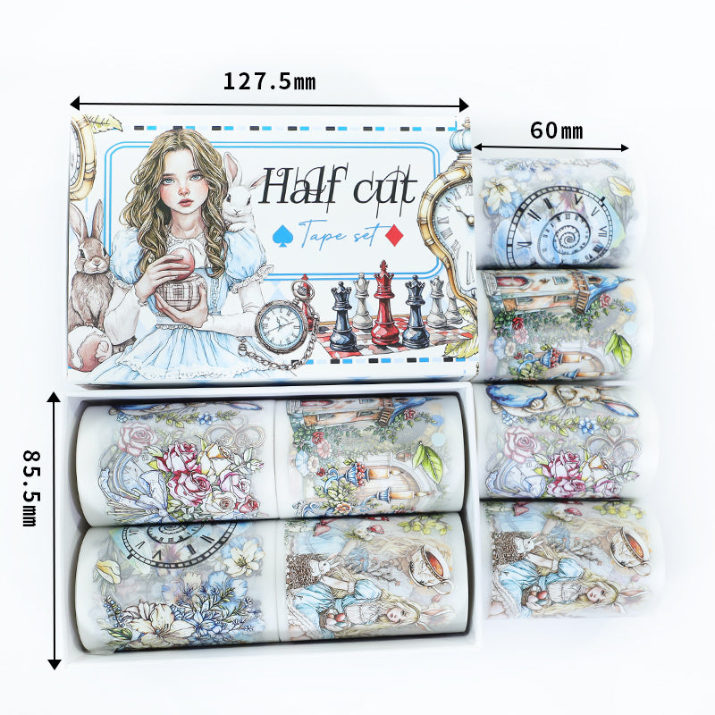 Tape Roll Set 《Fairy Blue Alice》PET Tape 4 rolls