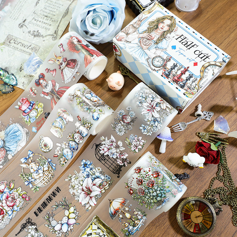 Tape Roll Set 《Fairy Blue Alice》PET Tape 4 rolls