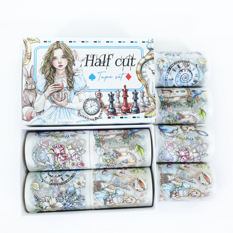 Tape Roll Set 《Fairy Blue Alice》PET Tape 4 rolls