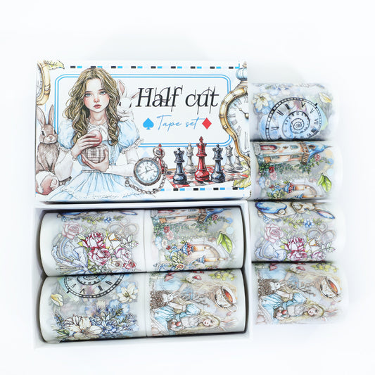 Tape Roll Set 《Fairy Blue Alice》PET Tape 4 rolls