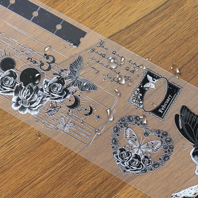 Tape Roll Set《Black Pattern》4 PET Rolls