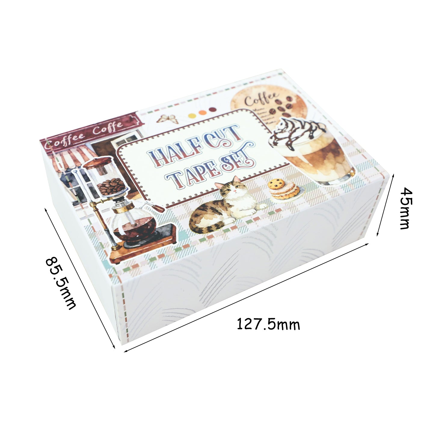Tape Roll Set《Coffee Time》4 rolls (3 roll PET+1 roll Washi)