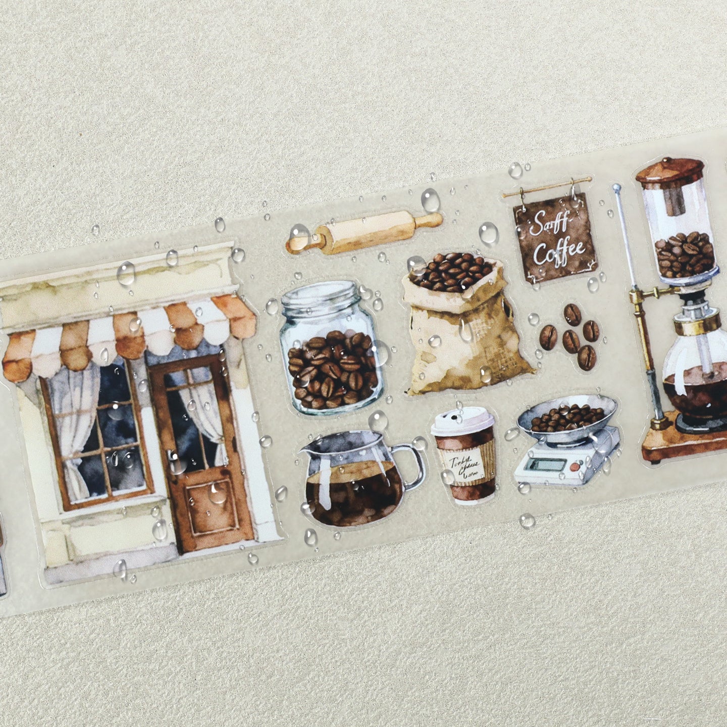 Tape Roll Set《Coffee Time》4 rolls (3 roll PET+1 roll Washi)