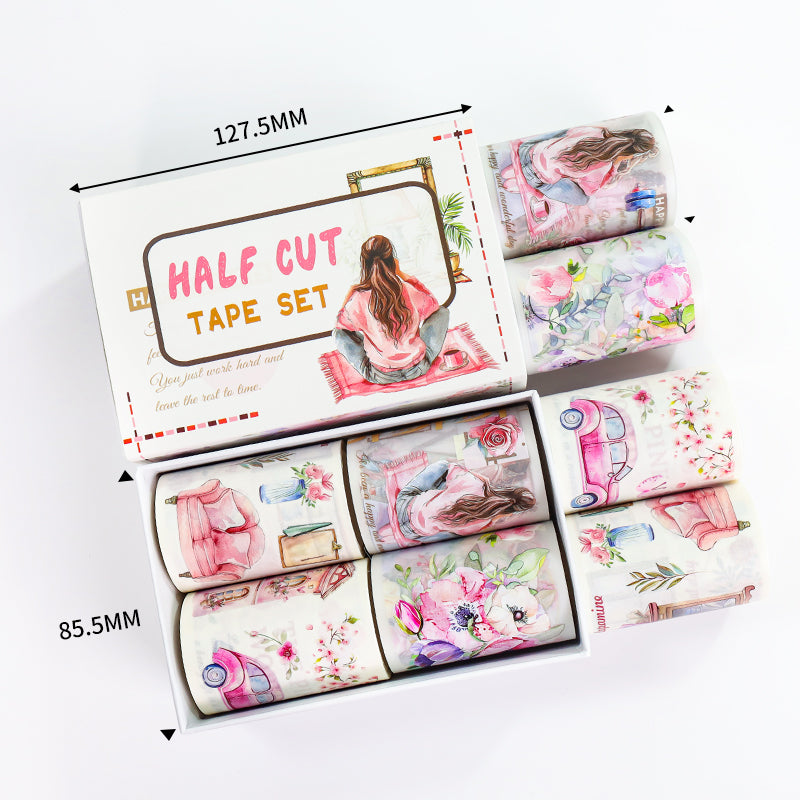Tape Roll Set《Pink Moment》4 rolls (2 roll PET+2 roll Washi)