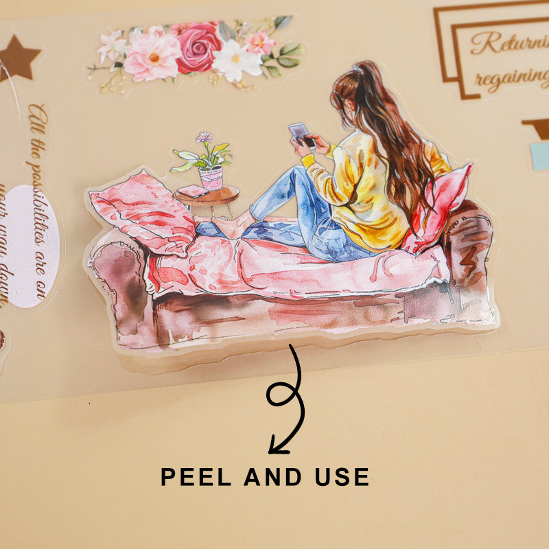 Tape Roll Set《Pink Moment》4 rolls (2 roll PET+2 roll Washi)