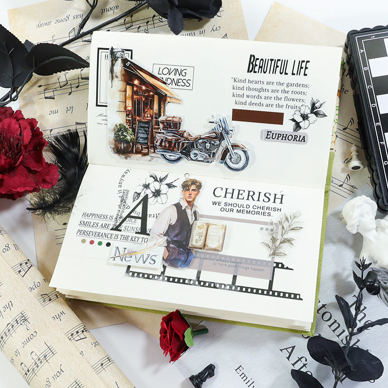 Tape Roll Set《Vintage Gentleman》4 rolls (3 roll PET+1 roll Washi)