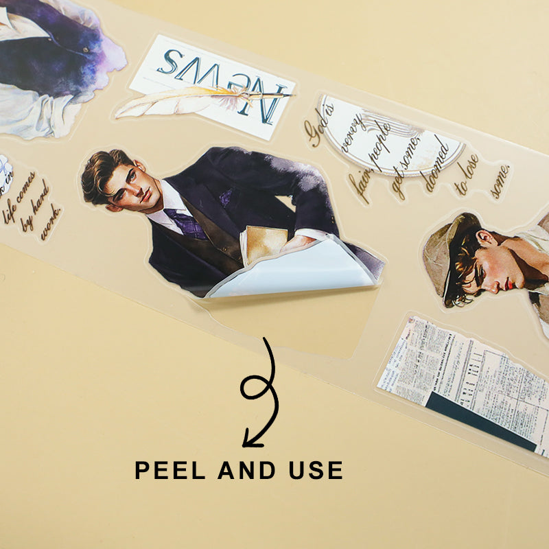 Tape Roll Set《Vintage Gentleman》4 rolls (3 roll PET+1 roll Washi)