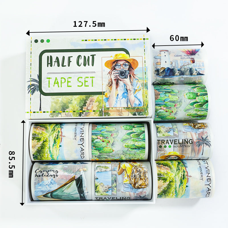 Tape Roll Set《Road Trip》4 rolls (3 roll PET+1 roll Washi)