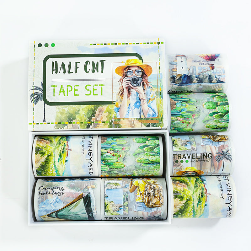 Tape Roll Set《Road Trip》4 rolls (3 roll PET+1 roll Washi)