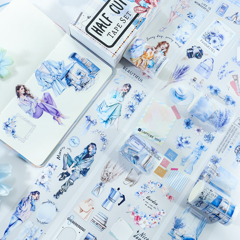 Tape Roll Set《Azure Blue》4 PET Rolls