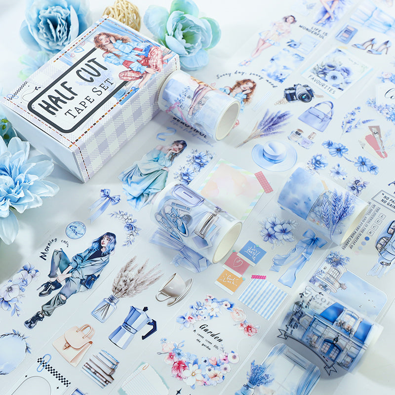 Tape Roll Set《Azure Blue》4 PET Rolls