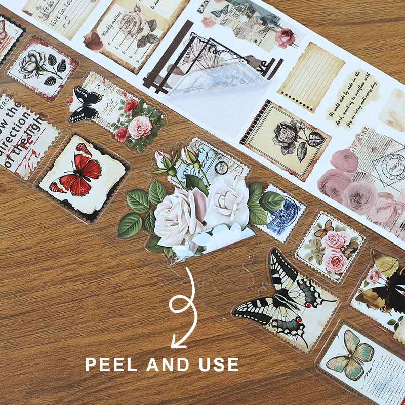 Tape Roll Set 《Butterfly Envelope》4 rolls (2 roll PET+2 roll Washi)