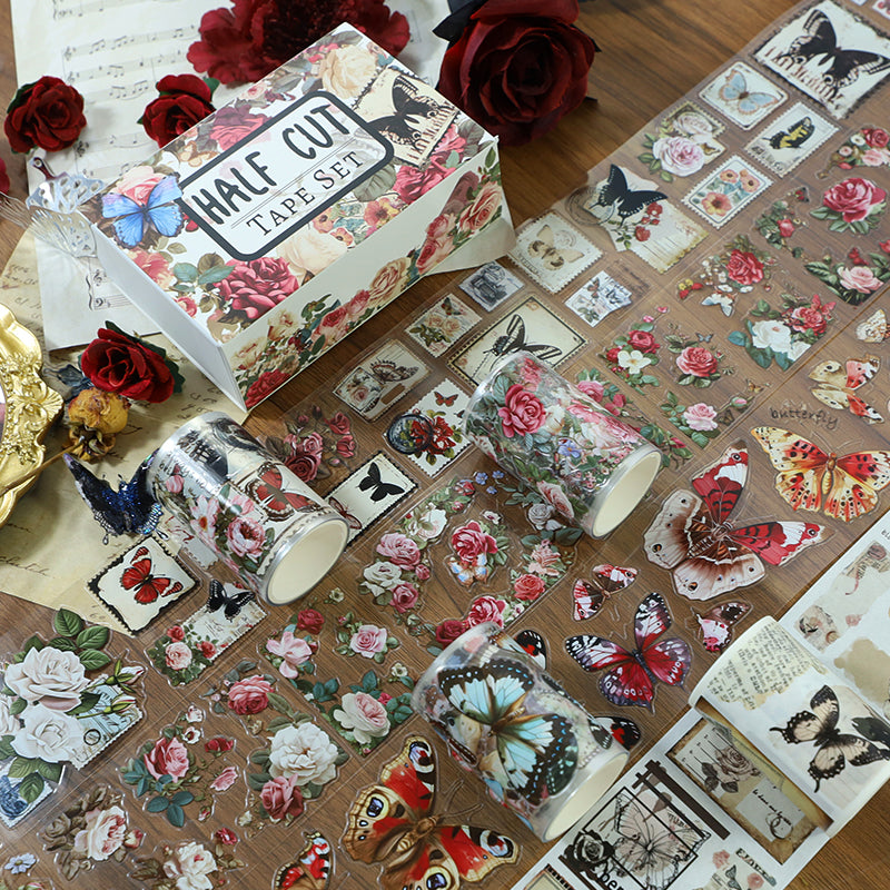 Tape Roll Set 《Butterfly Envelope》4 rolls (2 roll PET+2 roll Washi)