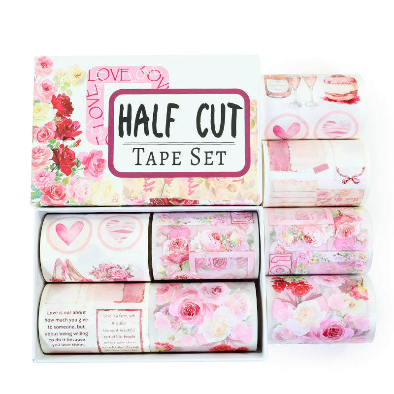 Tape Roll Set《Only Pink》4 rolls (2 roll PET+2 roll Washi)