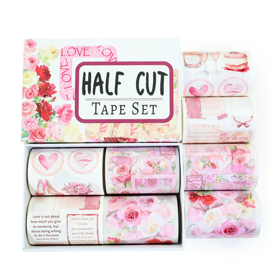 Tape Roll Set《Only Pink》4 rolls (2 roll PET+2 roll Washi)
