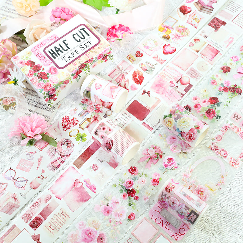Tape Roll Set《Only Pink》4 rolls (2 roll PET+2 roll Washi)