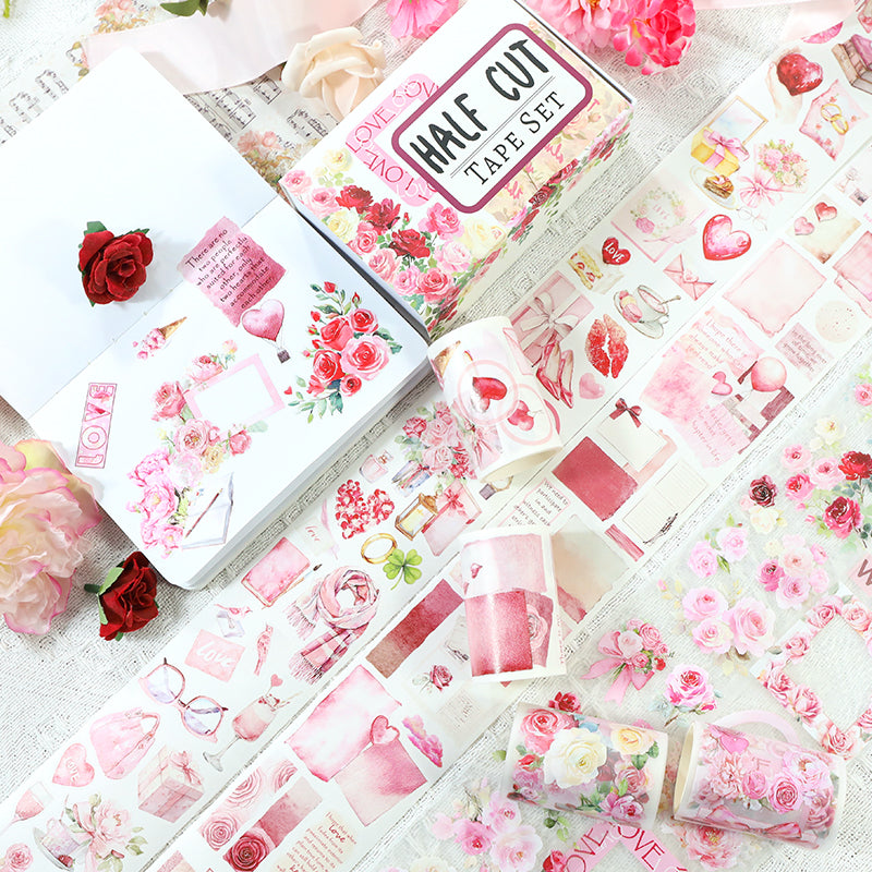 Tape Roll Set《Only Pink》4 rolls (2 roll PET+2 roll Washi)