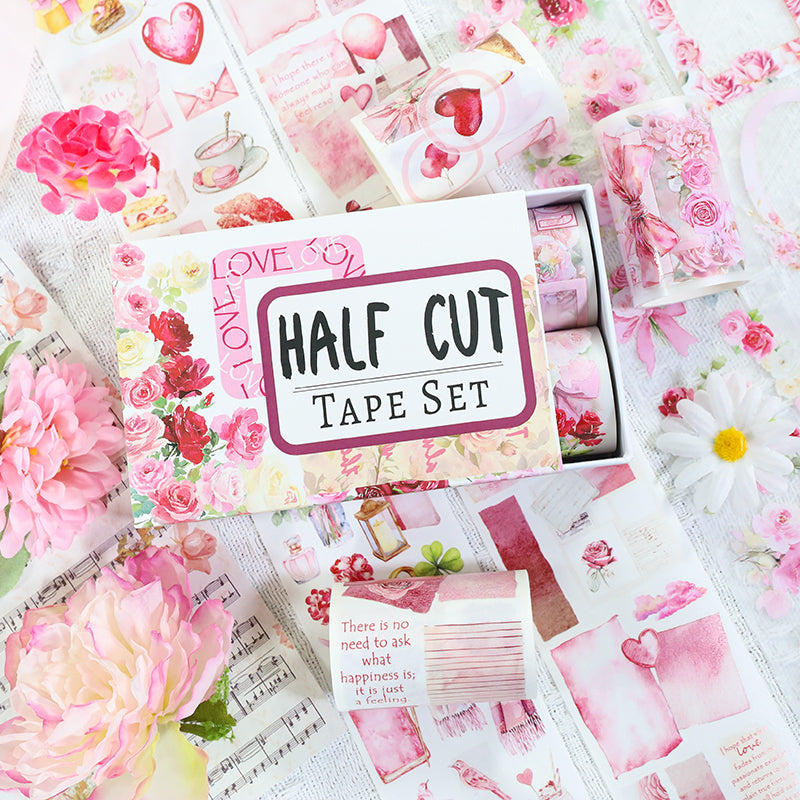 Tape Roll Set《Only Pink》4 rolls (2 roll PET+2 roll Washi)