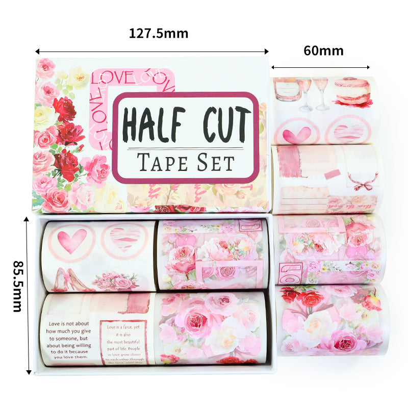 Tape Roll Set《Only Pink》4 rolls (2 roll PET+2 roll Washi)
