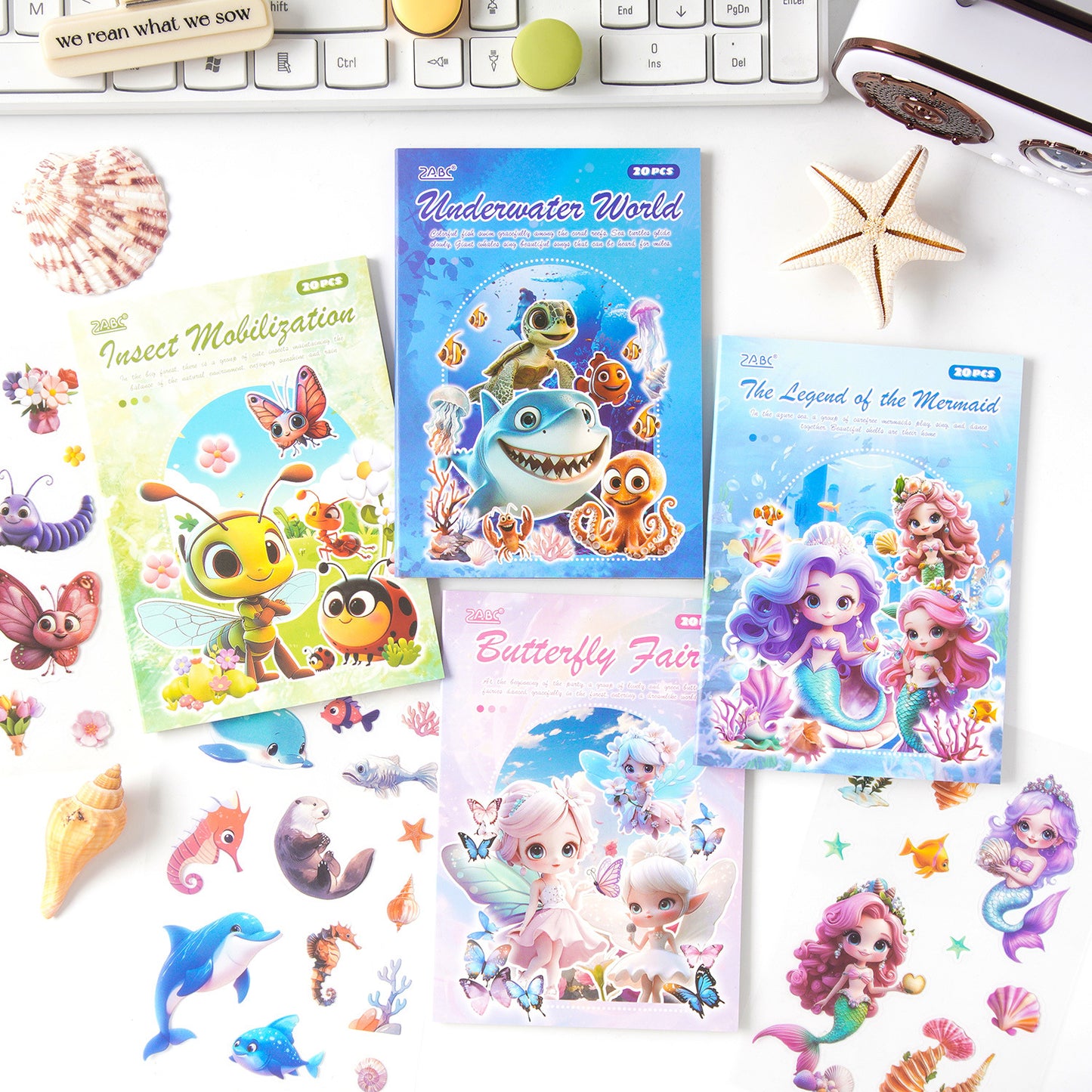 Sticker Book---Cartoon Animals & Plants Theme《Myriad Creatures Series》