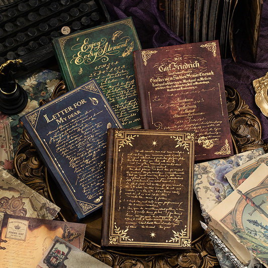 Writable Gold-Foil Notebook/Retro Tearable Scrapbook Base Paper