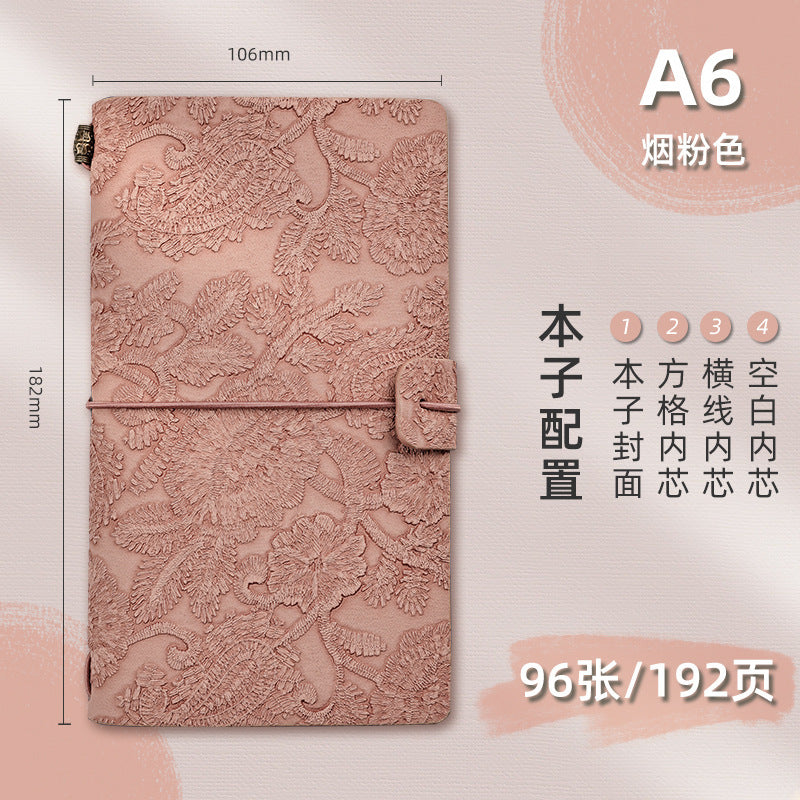 A6 vintage patterns journal