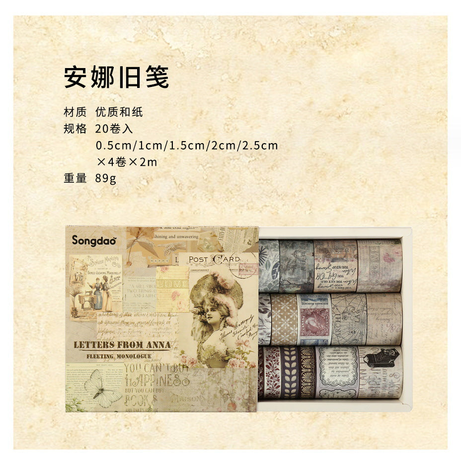 Vintage Scrapbook Tape Set 20 rolls