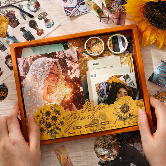 Journal Set---《Drifting Back to the Past》Paper/Stickers/Tape/Book