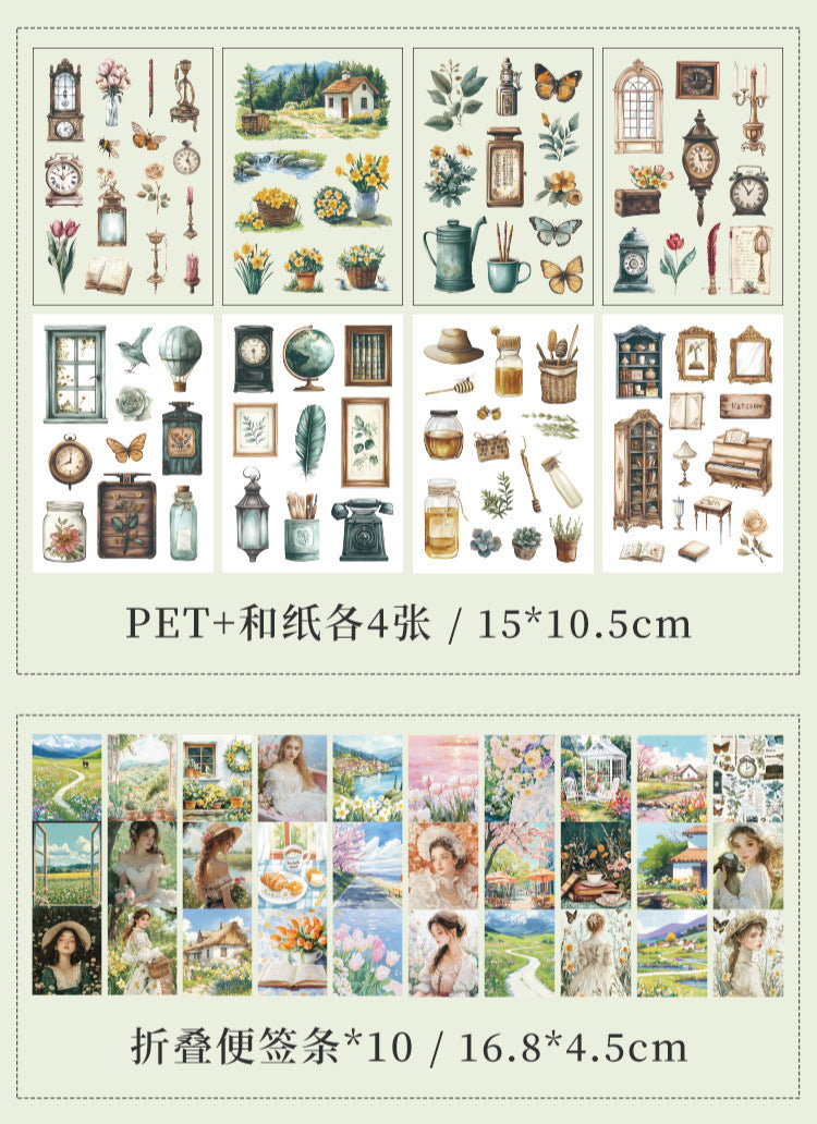 Journal Set---《Dawn's Dim Light》Paper/Stickers/Tape/Book