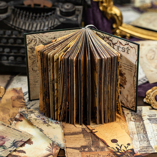 Writable Gold-Foil Notebook/Retro Tearable Scrapbook Base Paper