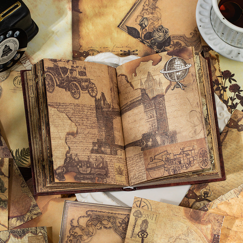 Writable Gold-Foil Notebook/Retro Tearable Scrapbook Base Paper