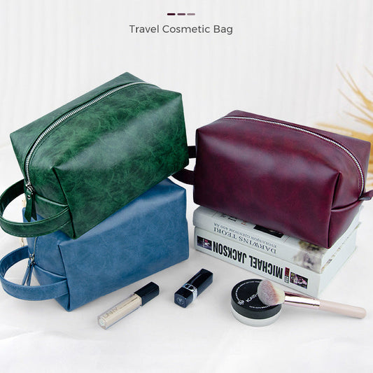 PU Leather Tote Tape Sticker Makeup Bag