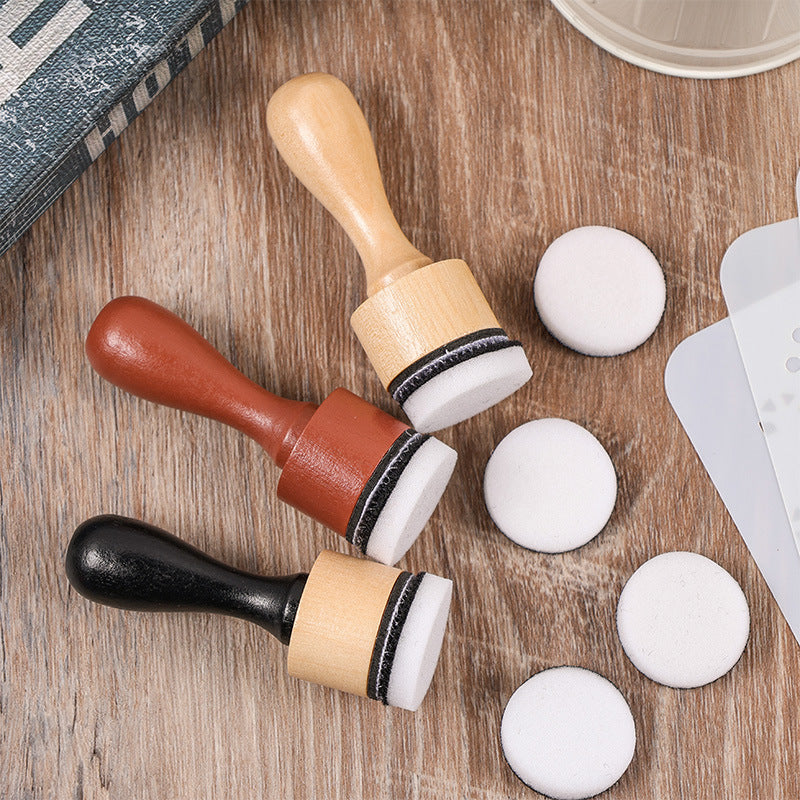 Wooden Handle Colored Sponge Journal Brush