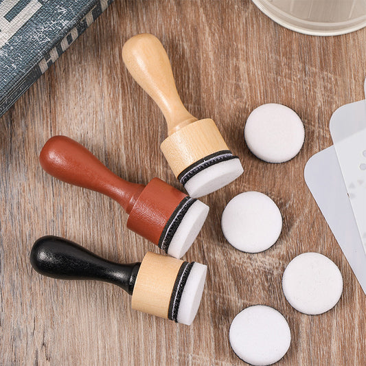 Wooden Handle Colored Sponge Journal Brush