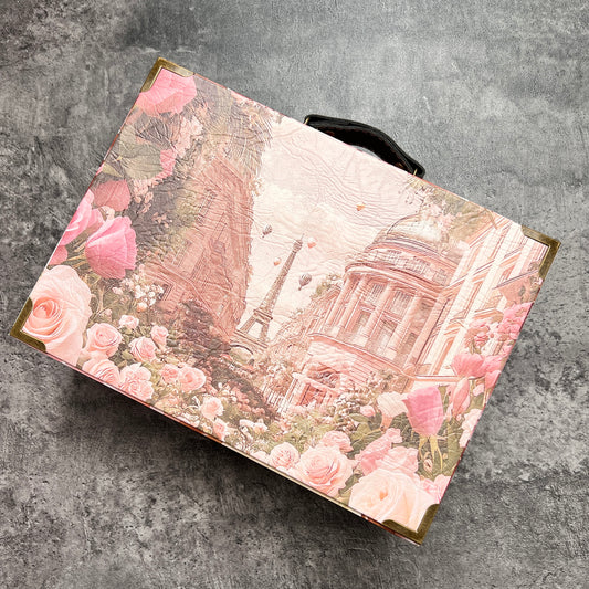 D0011 Pink Rose Paris Wooden Box