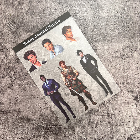 A0030-- Handsome Men PET Sticker 1 Pcs A5 Size