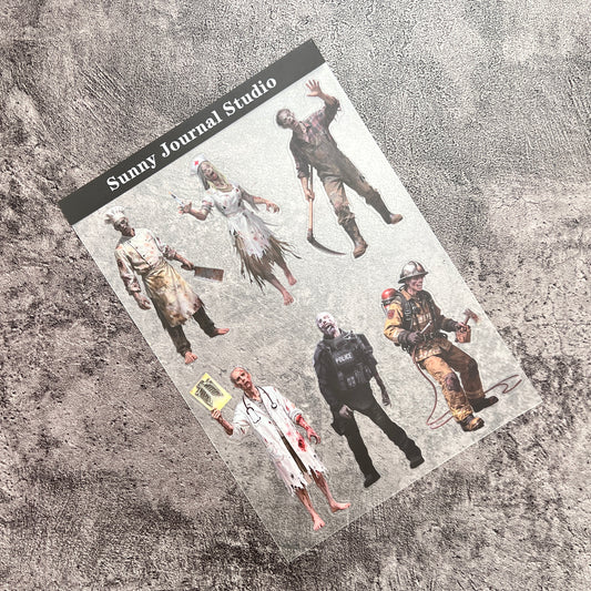 A0031-- Zombie PET Sticker 1 Pcs A5 Size
