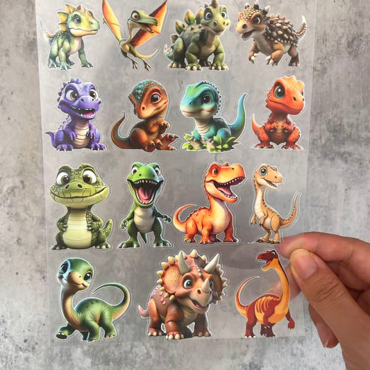 A0072--Cute Dinosaurs PET Sticker 1 Pcs A5 Size