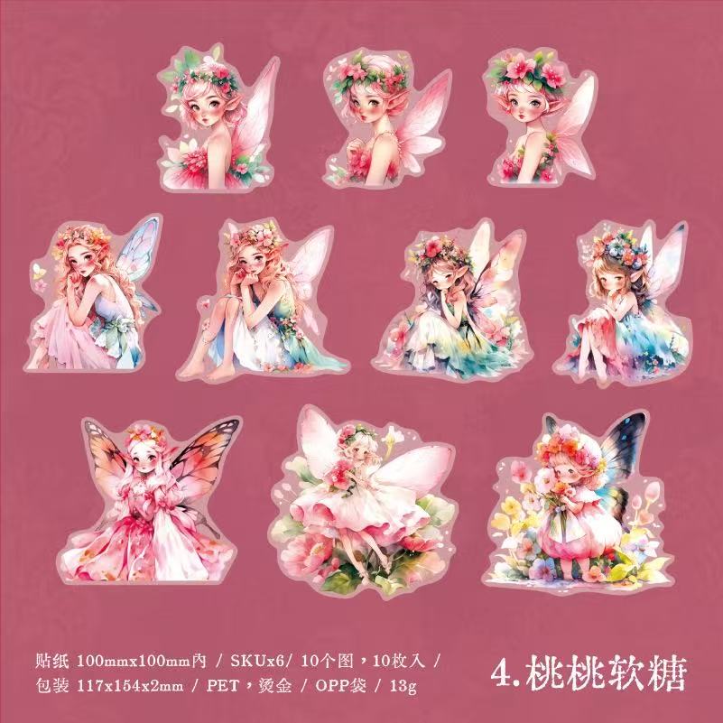 Fairy PET Stickers 10 Sheets Per Pack