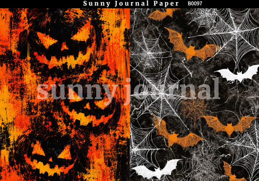 B0097-Halloween Spider Wed Background A5 paper 10pcs no repeat