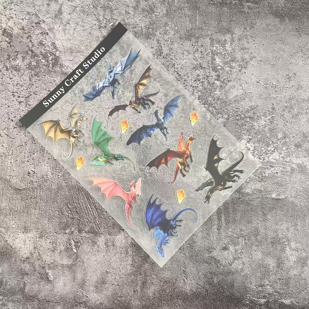 A0092--Flying Dragon PET Sticker 1 Pcs A5 Size