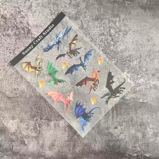 A0092--Flying Dragon PET Sticker 1 Pcs A5 Size