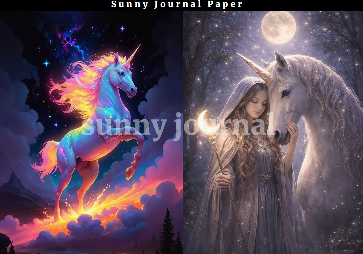 B0010-Unicorn A5 Paper 10 pcs no repeat