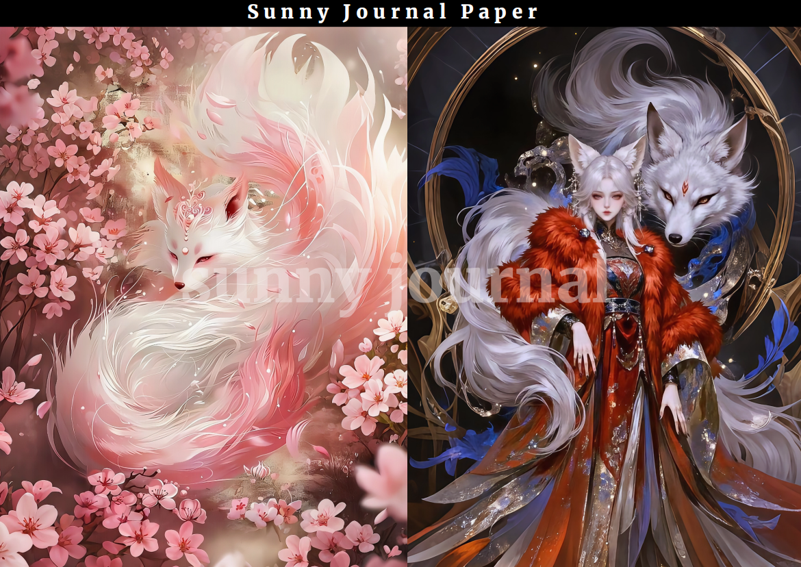 B0009-Nine-talis Fox A5 Paper 10 pcs no repeat
