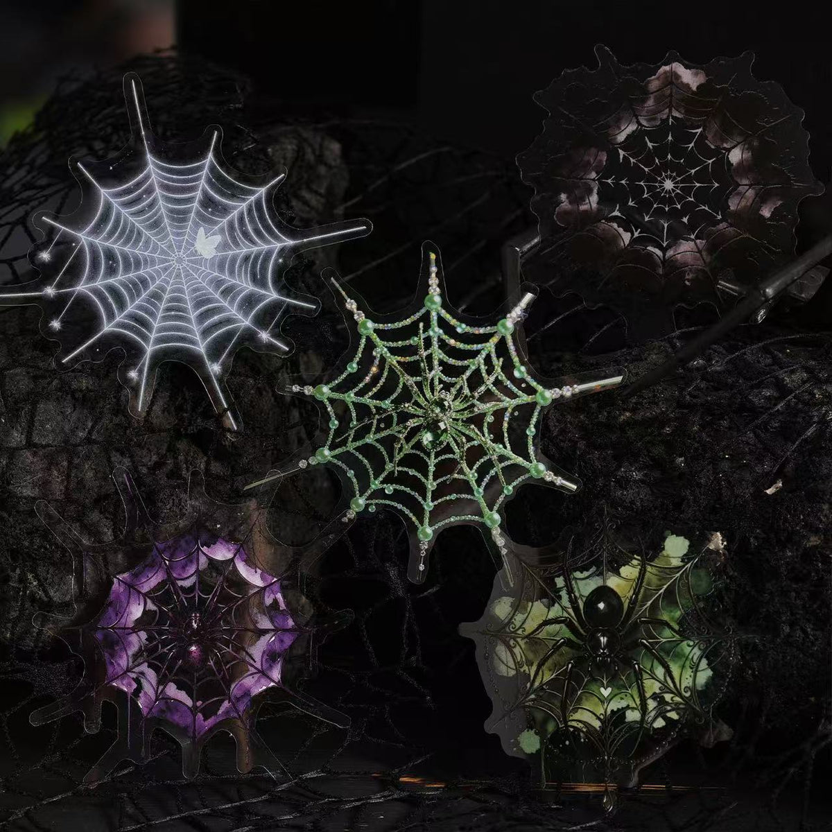 Halloween Spider Web PET Stickers 10 Sheets Per Pack