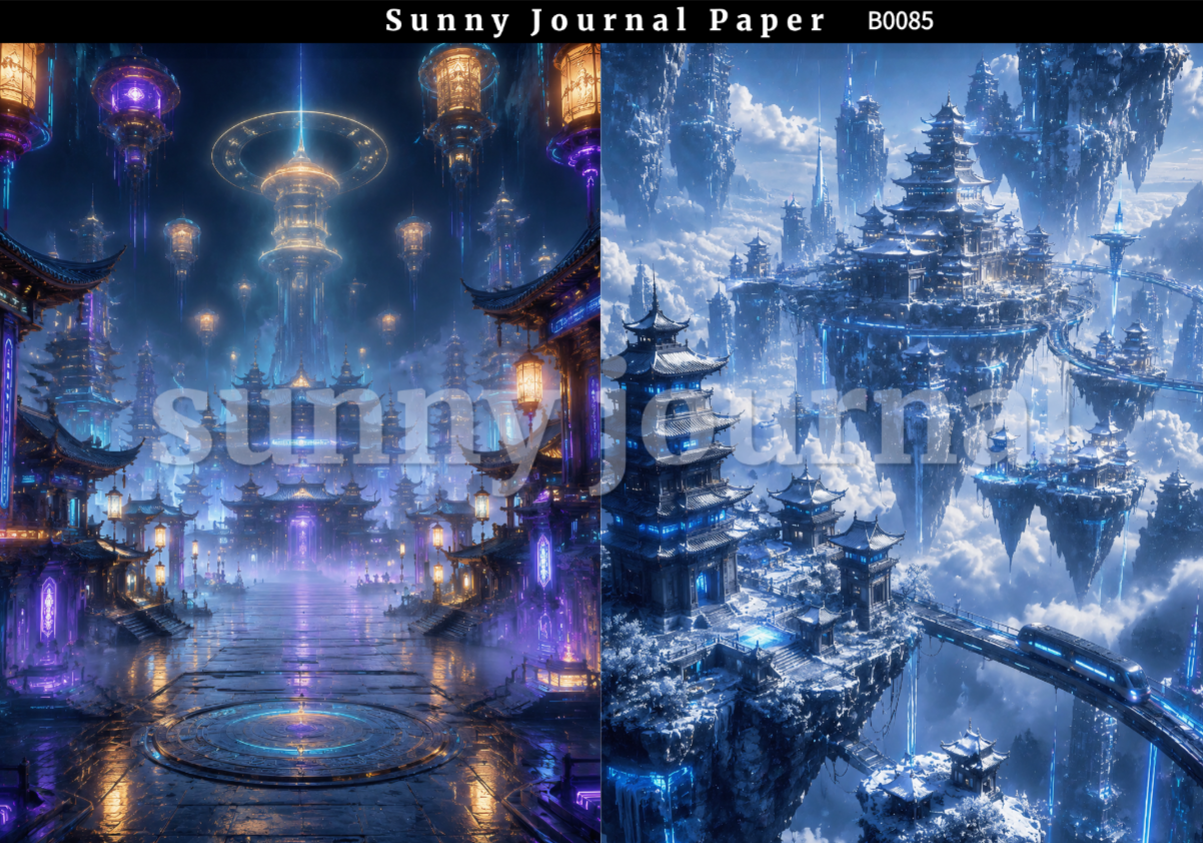 B0085-CyberPunk Oriental Style A5 paper 10pcs no repeat