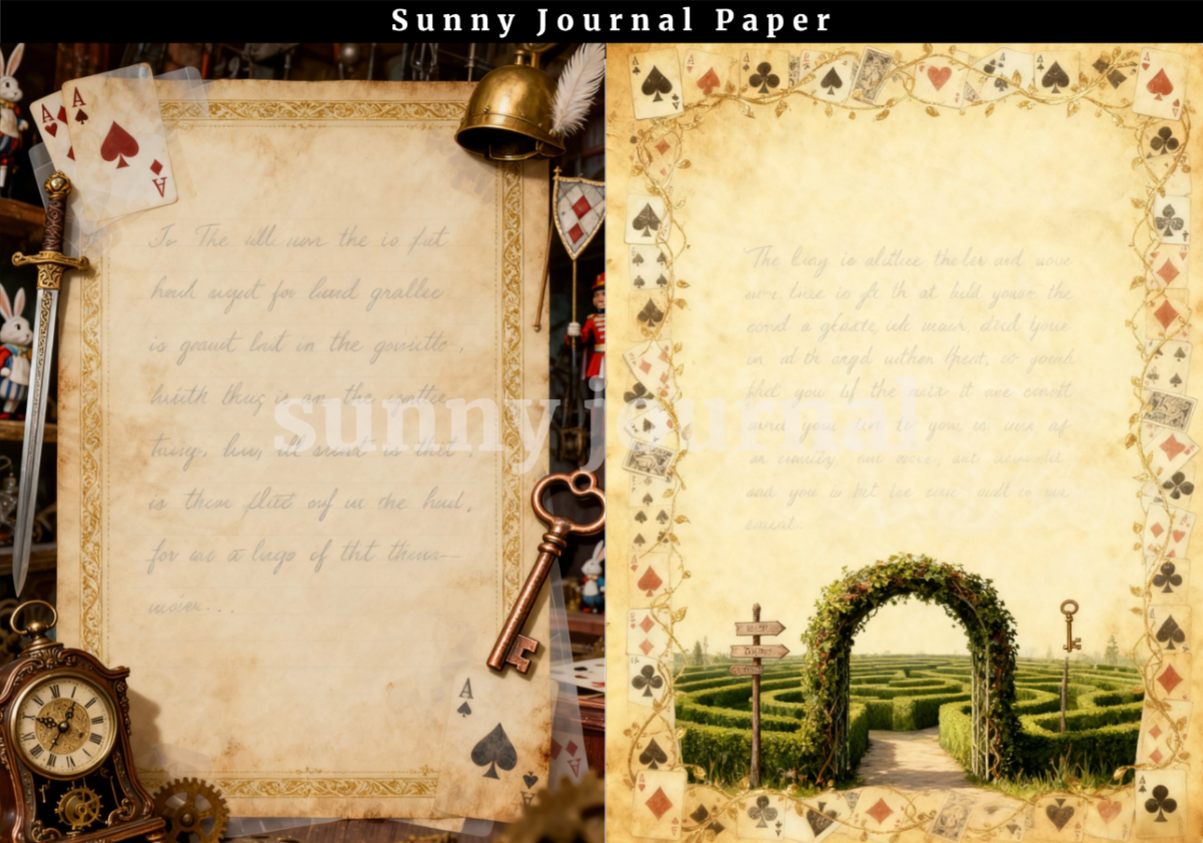 B0055-Vertical Alice Writing Paper A5 paper 15pcs no repeat